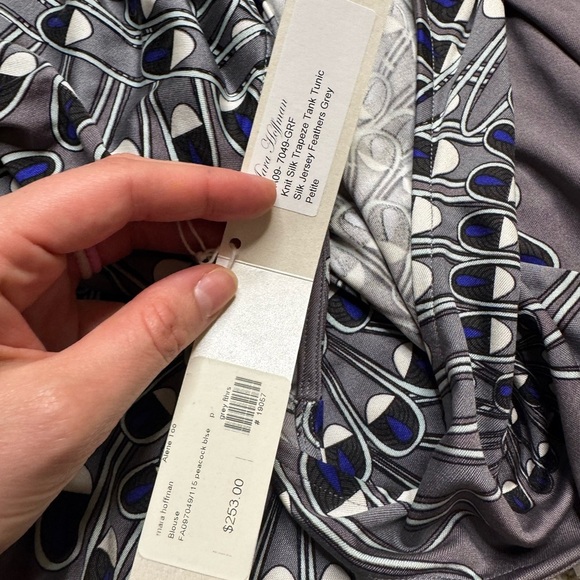🦚✨MARA HOFFMAN Peacock Silk Jersey Trapeze Tank Tunic XS NWT✨🦚 - Picture 4 of 4